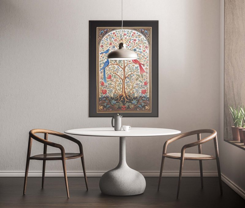 Tree of Life | Blue and Red Birds Poster | William Morris | Wall Wallpaper Print - Image 3