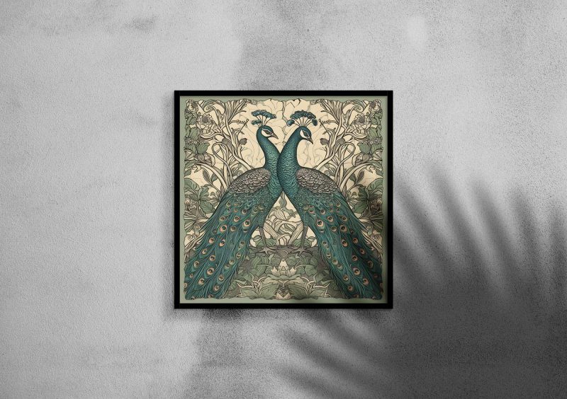 Vintage Peacock Art Decor - William Morris - Image 2