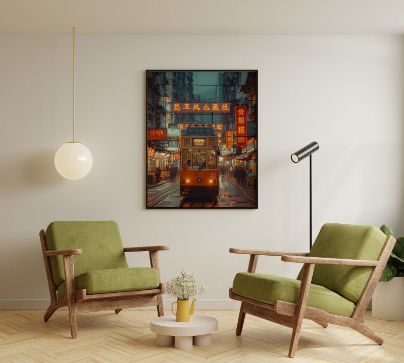 80s style Hong Kong Commercial Road | Asia City Print | Framed Poster | Canvas - Image 3