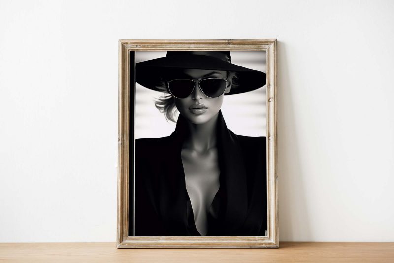 90s Topmodel in Black - Fotoposter - Image 3