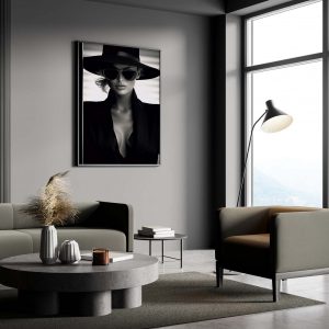 90s Topmodel in Black - Fotoposter