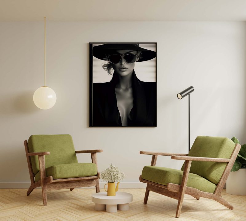 90s Topmodel in Black - Fotoposter - Image 5
