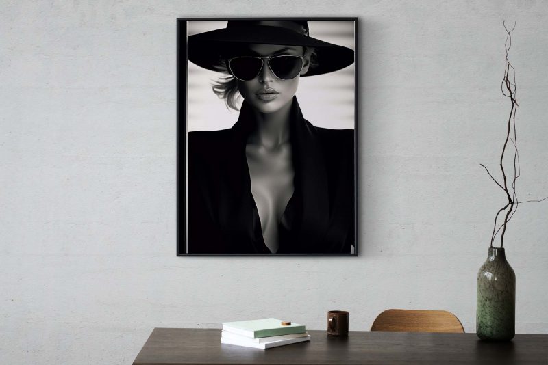 90s Topmodel in Black - Fotoposter - Image 7