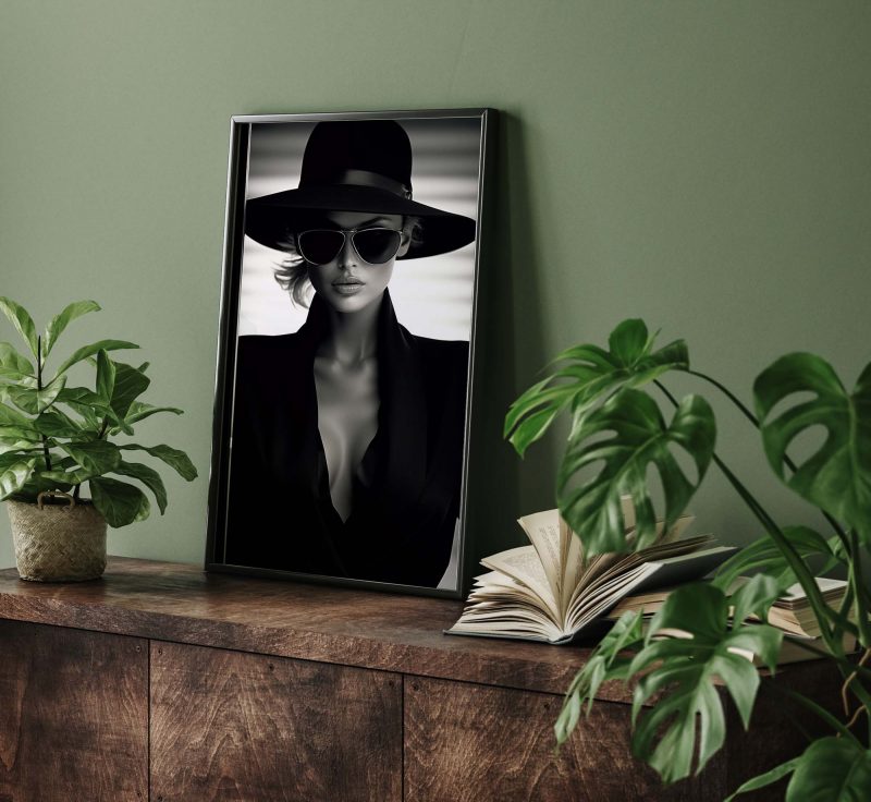 90s Topmodel in Black - Fotoposter - Image 8