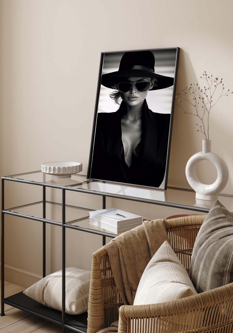 90s Topmodel in Black - Fotoposter - Image 11