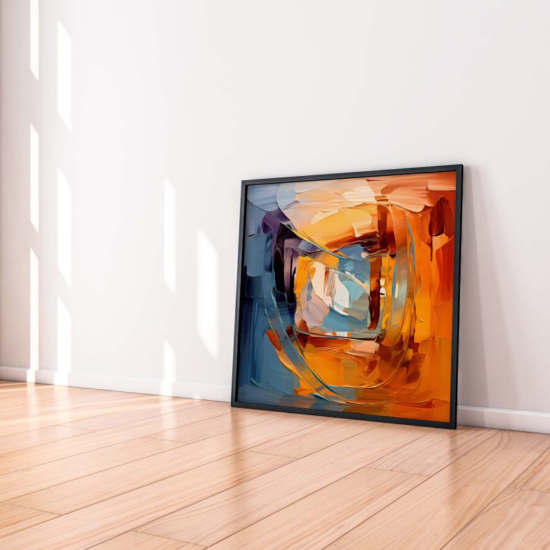 Abstract Oil Painting - Poster in Orange and Blue - Image 5