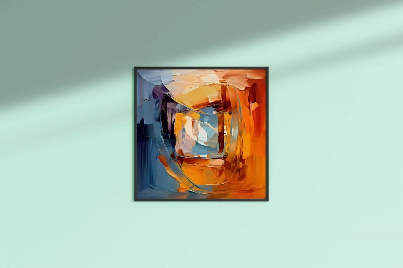 Abstract Oil Painting - Poster in Orange and Blue - Image 7