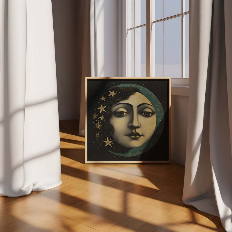 Antique Moon Face Picture Poster, Victorian Wallart, Dark Victorian Arts - Image 4