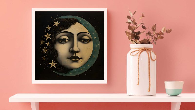 Antique Moon Face Picture Poster, Victorian Wallart, Dark Victorian Arts - Image 6