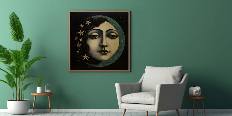Antique Moon Face Picture Poster, Victorian Wallart, Dark Victorian Arts - Image 7