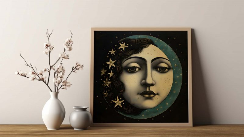 Antique Moon Face Picture Poster, Victorian Wallart, Dark Victorian Arts - Image 8