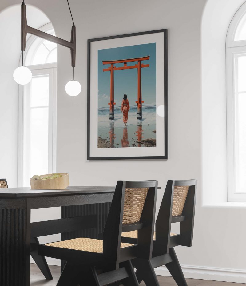 At the Japan Beach | Torii Gate Poster - Image 3