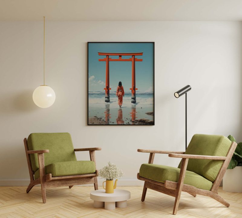 At the Japan Beach | Torii Gate Poster - Image 6