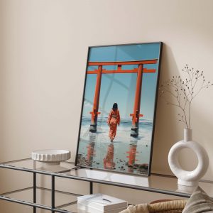At the Japan Beach | Torii Gate Poster