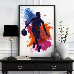Basketball Player Silhouette, Basketball Poster