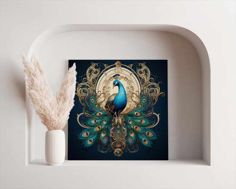 Beautiful Peacock Illustration Poster | Royal Peacock Design Print - Image 2