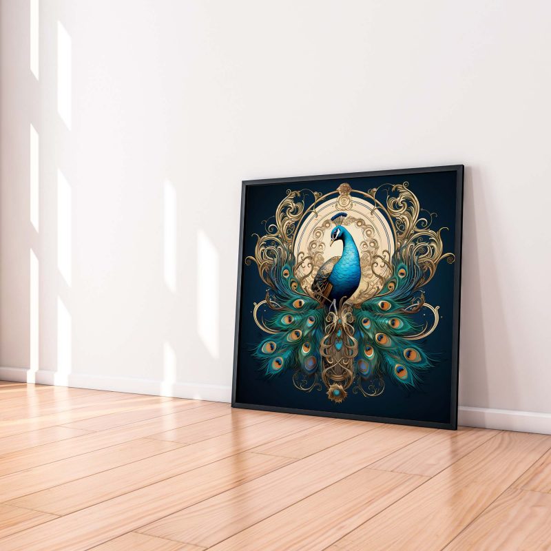 Beautiful Peacock Illustration Poster | Royal Peacock Design Print - Image 4