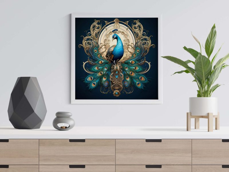 Beautiful Peacock Illustration Poster | Royal Peacock Design Print - Image 6