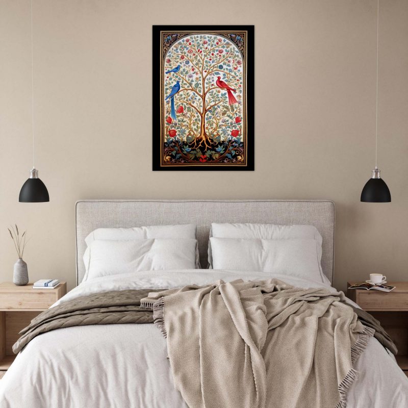Tree of Life | Blue and Red Birds Poster | William Morris | Wall Wallpaper Print - Image 4
