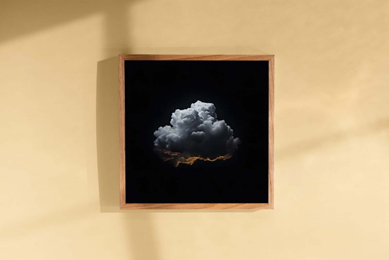 Black Blue Cloud Wall Art - Dark Night Sky - Image 5