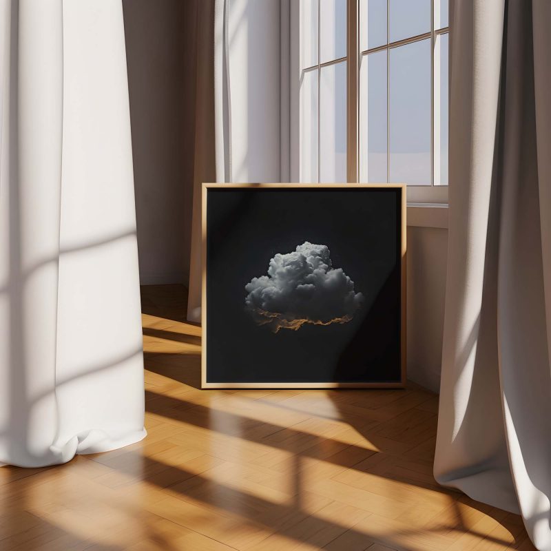 Black Blue Cloud Wall Art - Dark Night Sky - Image 6