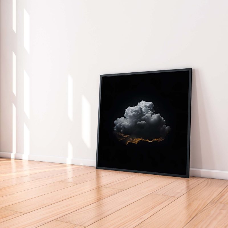 Black Blue Cloud Wall Art - Dark Night Sky - Image 7