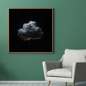 Black Blue Cloud Wall Art - Dark Night Sky