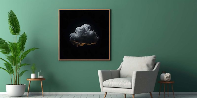 Black Blue Cloud Wall Art - Dark Night Sky