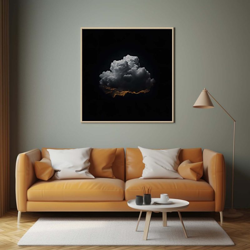 Black Blue Cloud Wall Art - Dark Night Sky - Image 10