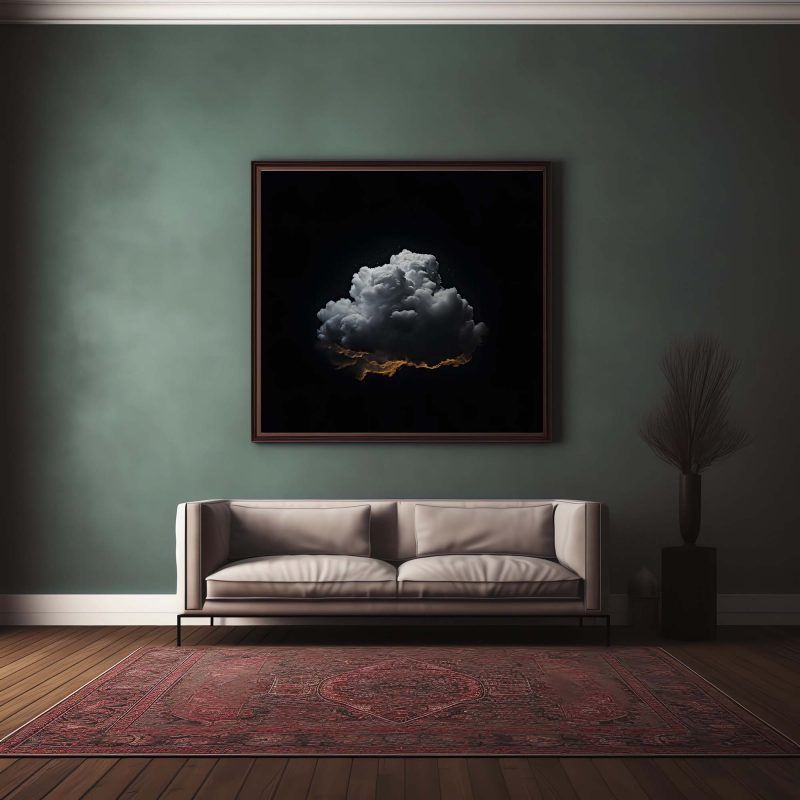 Black Blue Cloud Wall Art - Dark Night Sky - Image 11
