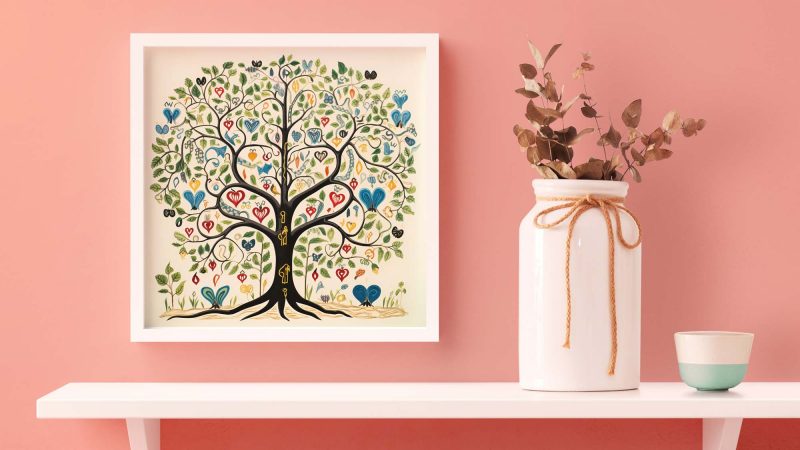 Black Tree of Life on White - Klimt Style Poster - Image 6