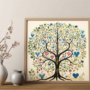 Black Tree of Life on White - Klimt Style Poster