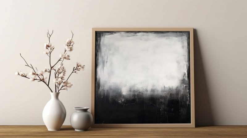 Black and White Painting in the Style of Mark Rothko, Abstract Art Print