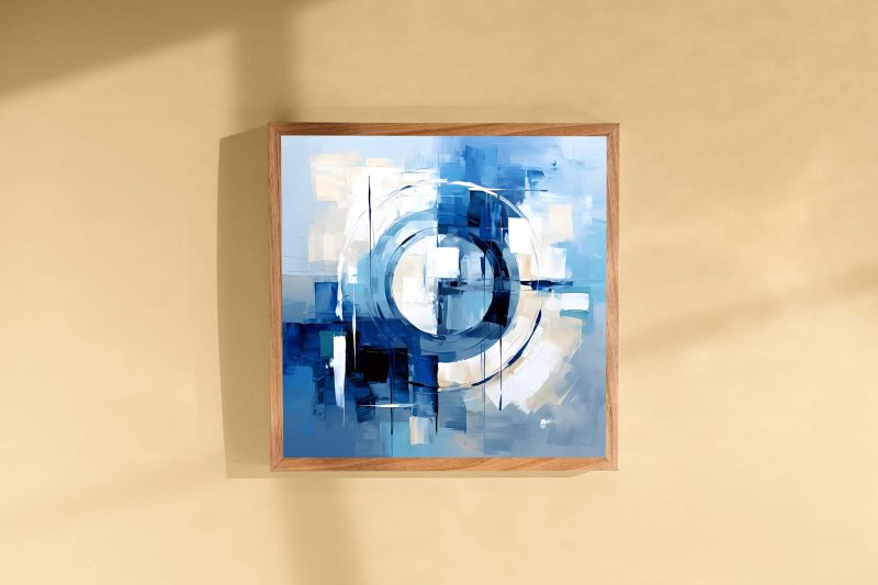 Blue Circle - Abstract Oil Painting Poster, Abstract Poster - Image 3
