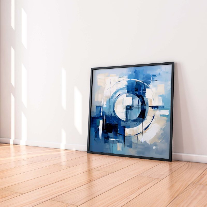 Blue Circle - Abstract Oil Painting Poster, Abstract Poster - Image 5