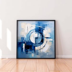 Blue Circle - Abstract Oil Painting Poster, Abstract Poster