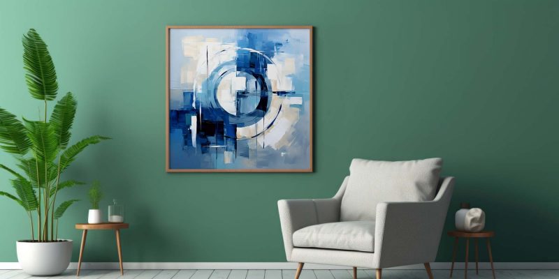 Blue Circle - Abstract Oil Painting Poster, Abstract Poster - Image 8