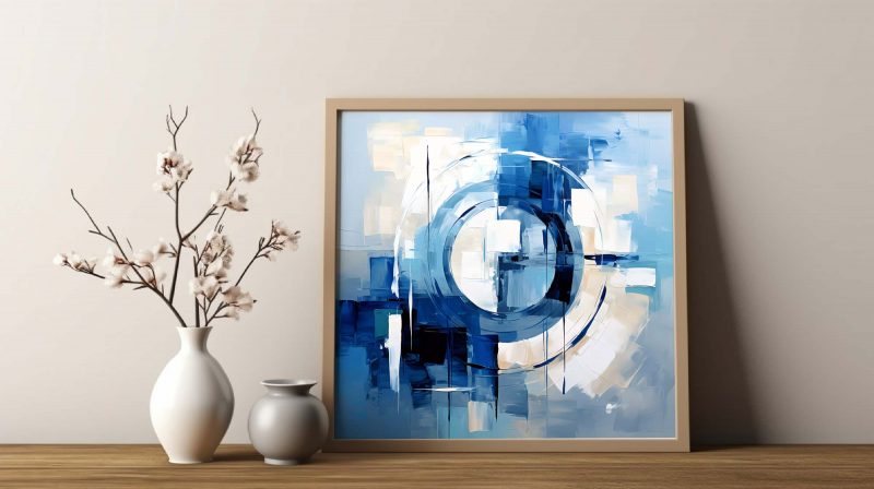 Blue Circle - Abstract Oil Painting Poster, Abstract Poster - Image 9