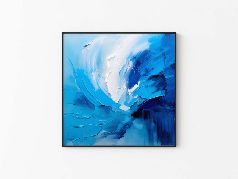 Blue Oil Clouds - Abstraktes Poster für zeitgenössische Kunstliebhaber - Image 2