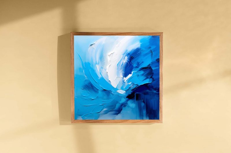 Blue Oil Clouds - Abstraktes Poster für zeitgenössische Kunstliebhaber - Image 3
