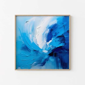 Blue Oil Clouds - Abstraktes Poster für zeitgenössische Kunstliebhaber