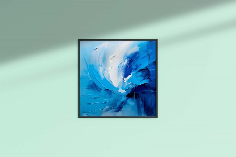 Blue Oil Clouds - Abstraktes Poster für zeitgenössische Kunstliebhaber - Image 7