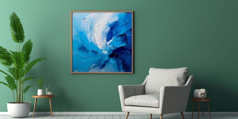 Blue Oil Clouds - Abstraktes Poster für zeitgenössische Kunstliebhaber - Image 8