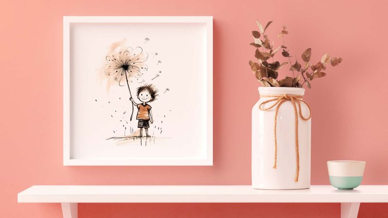 Boy holding a Dandelion | Cute Poster - Image 5
