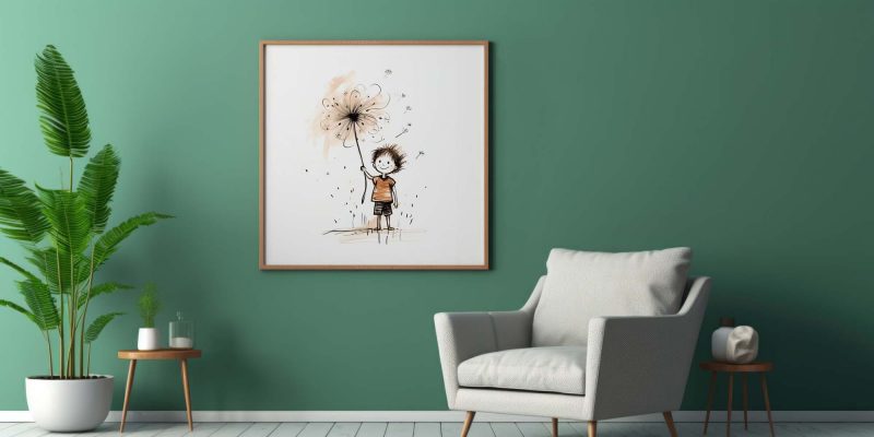 Boy holding a Dandelion | Cute Poster - Image 8