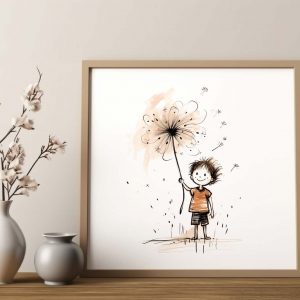 Boy holding a Dandelion | Cute Poster