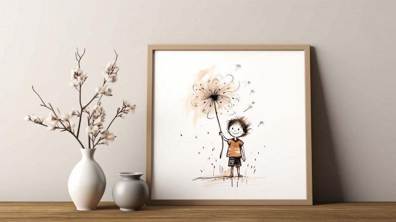 Boy holding a Dandelion | Cute Poster