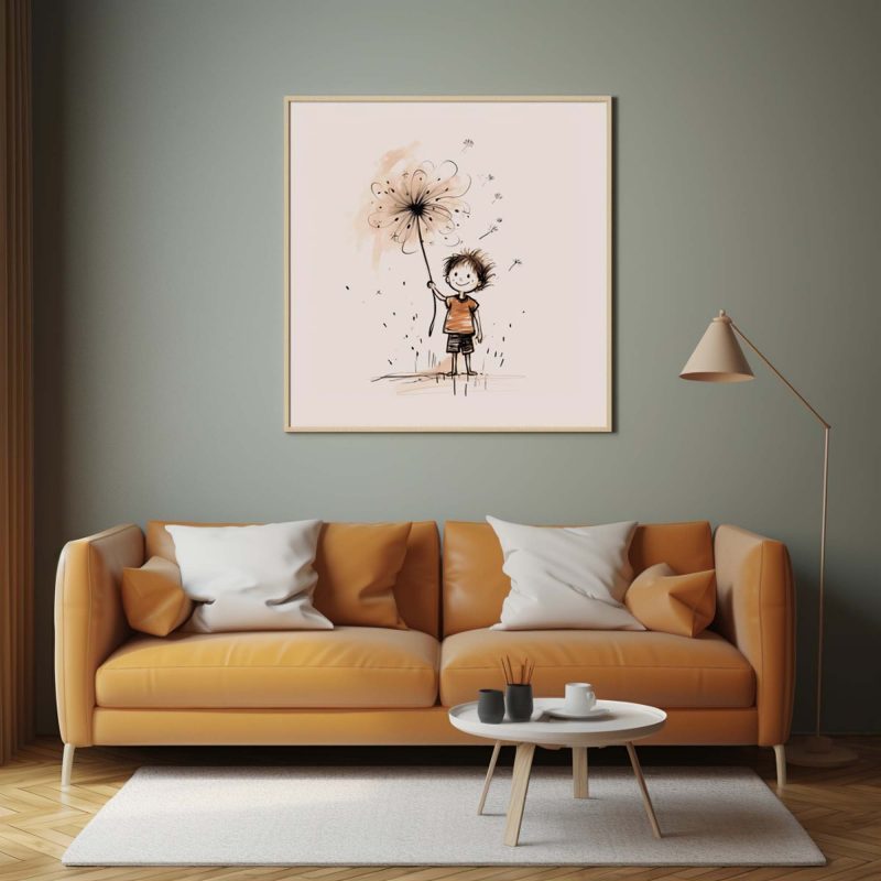 Boy holding a Dandelion | Cute Poster - Image 10