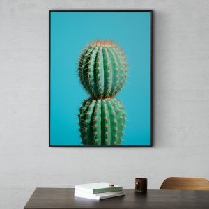 Cactus Blue 3 | Large Format Poster | Pastel Colors | Cactus Photography