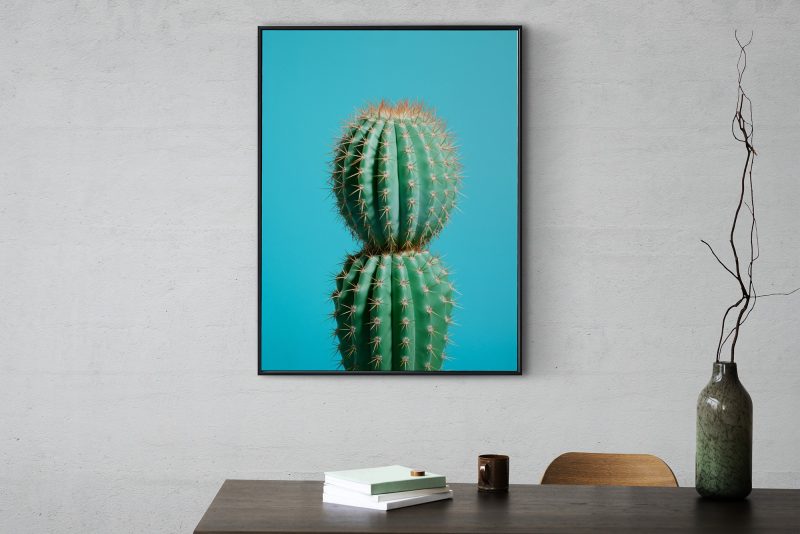 Cactus Blue 3 | Large Format Poster | Pastel Colors | Cactus Photography